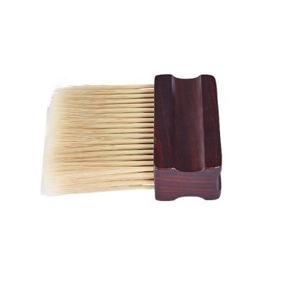 China For Neck Cloth Brush Private Label Commercial Soft Fiber Wooden Handle Cutting Hair Cleaning Neck Sweeps Professional Salon Barber for sale