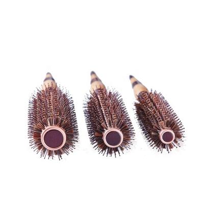 China Nondisposable Wholesale Hair Roller Brush Wooden Round Hair Comb for sale