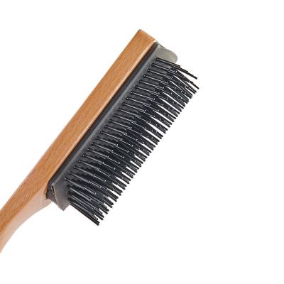 China Nondisposable Soft Touch Rubber Coating Nylon Bristles Cushion Nine Rows 9 Row Hair Brush Men for sale