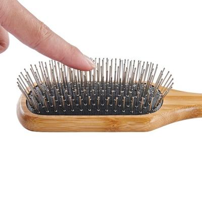 China Eco-friendly Bamboo Cushion Detangling Massage Wooden Hair Comb Brush for sale