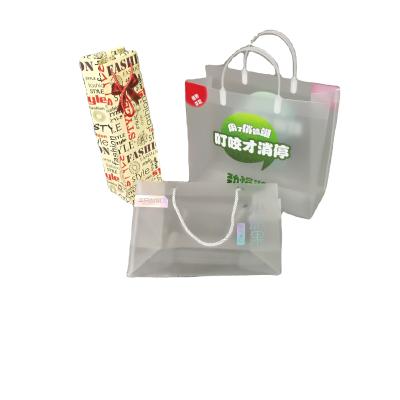 China Recyclable Custom PP Handle Bag Eco Friendly Clear Transparent Plastic Reusable Waterproof Plastic Shopping Bag for sale