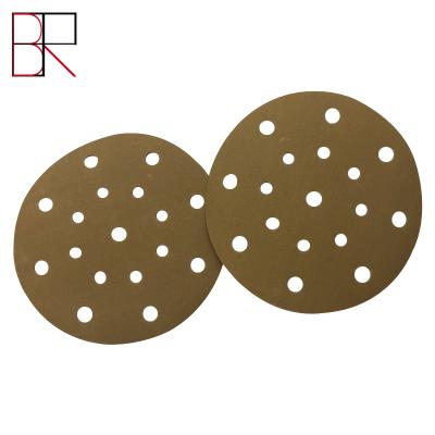 China Green Round 5'' Adhesive Backed Sandpaper Sheets For Grinding for sale