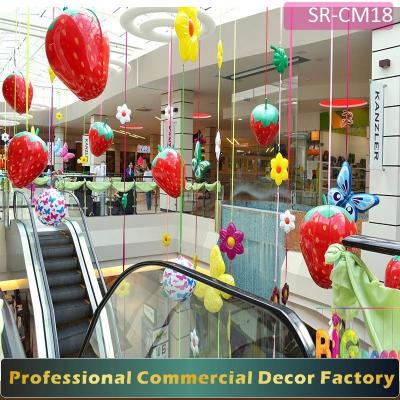 China Shopping Mall Customize Shopping Mall Strawberry Commercial Hanging Decoration For Holiday Decoration for sale