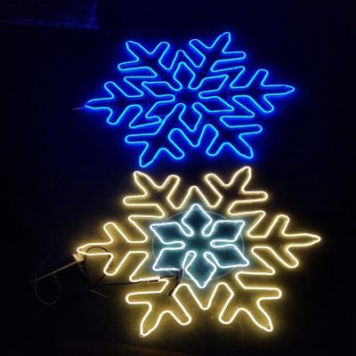 China Christmas Customize Warm 220V 110V 2D Outdoor LED White Christmas Snowflake Rope Light Pattern Decoration for sale