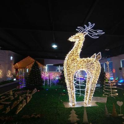 China Christmas Customize Large 220V 110V 2D Xmas LED Rope Light Outdoor Christmas Reindeer Light Decorations for sale