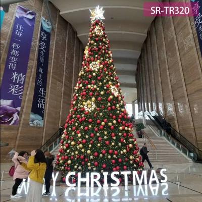 China New Mainstreet 16ft 20ft 30ft Tall Commercial Outdoor Mall Giant Christmas Tree With Ball Decorations for sale