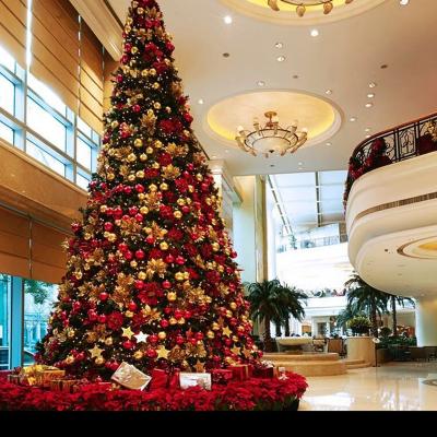 China Custom 20m Commercial Outdoor Giant Christmas Tree 5m 6m 7m 10m 15m with Light for Mall Hotel for sale