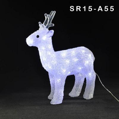 China As New 3D Picture Outdoor Christmas White LED Lighted Animated Reindeer 25 Acrylic Sunrise Standing White LED Case Or Color Box As Picture for sale