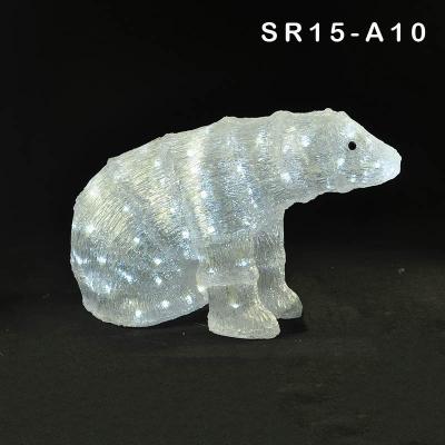 China Like New 3D Picture Outdoor Christmas White LED Lighted Large Animated Polar Bear Acrylic Decoration With LED for sale