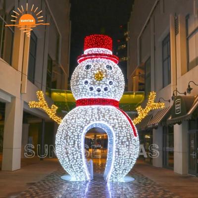 China Commercial Huge Outdoor Commercial Use LED Lighted Outdoor Large Christmas Snowman Christmas Decorations for sale