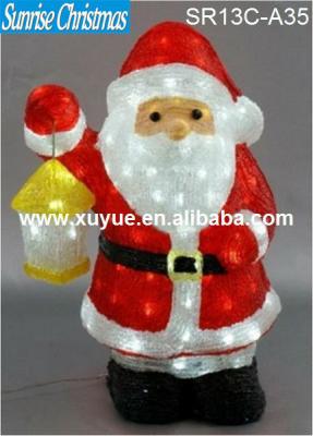 China Outdoor Lead Acrylic Animated Santa Claus With Lantern Decoration SR13C-A35 for sale