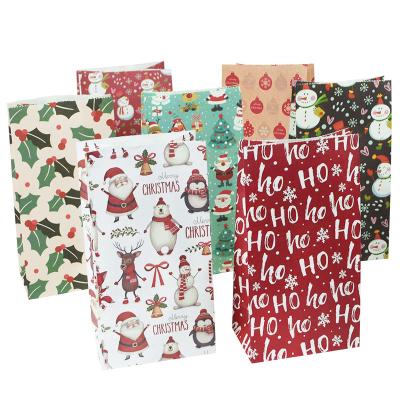 China Recycled Materials Kraft Paper Candy Cookie Bag Santa Claus Snowman Christmas Gift Packing Bags Christmas New Year Party Decor Supplies Navidad for sale