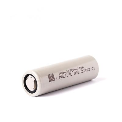 China Low Temperature Rechargeable Toys Molicel P42a 4200mah Li-ion Battery 21700 P42a 4200mah Lithium Ion Battery for sale