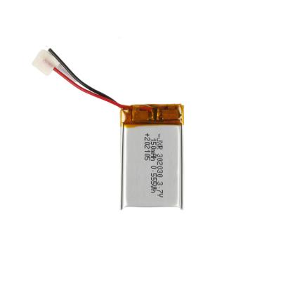 China High Capacity Thin Small Size 302030 3.7v 150mah Lithium Polymer Battery for sale