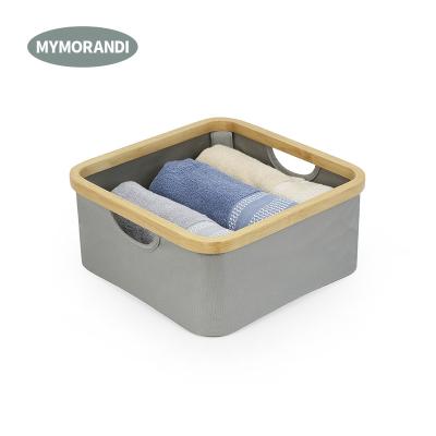 China Storage Collapsible Folding Bamboo Basket Toy Laundry Basket Bamboo Storage Box for sale