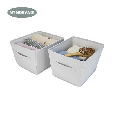 China High Quality Stocked Polyester Fabric 2 Set Clothes Storage Bins Storage Boxes With Handles for sale