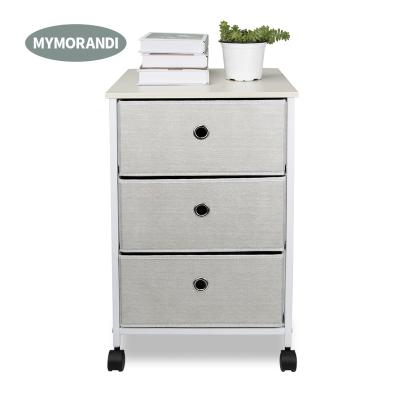 China Foldable Metal Frame TV Cabinet Dressers Storage 3 Drawers Living Room Cabinets With Wheels for sale