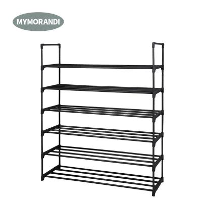 China Amazon Hot Sale Metal Shoe Rack 6 Tier Folding Foldable Shoe Rack for sale