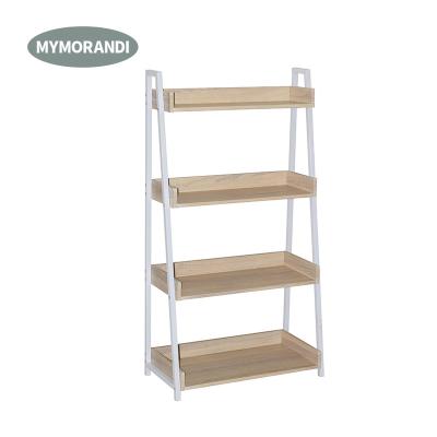 China Home Furniture Adjustable Bookshelf Wooden Narrow Leaning Shelf Ladder Bookshelves (Other) Living Room for sale