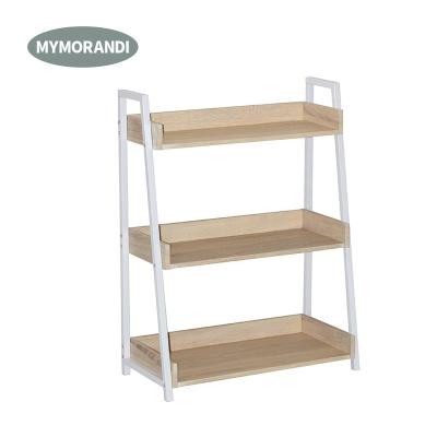 China (Others) Furniture Metal Bookshelf 3 Tiers Adjustable Modern Metal Ladder Book Shelves For Living Room for sale