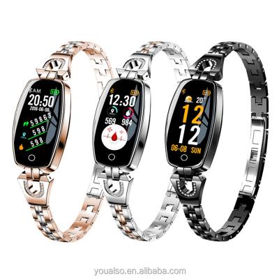 China Touch Screen Women Smart Watch H8 Bracelet Reloj Heart Rate Monitor Fitness Tracker Smart Lady Wristband For Android IOS IOS for sale