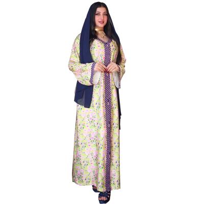 China Polyester Promotion Flower Printing India Pakistan Clothing Polyester Fiber Islamic Dress for sale