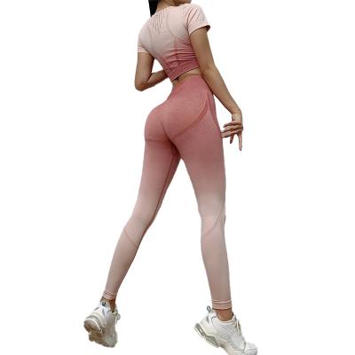 China Wholesale Customized Breathable Soft Stretch Gym Wear Workout Fitness Wear Yoga Pants Sets for sale