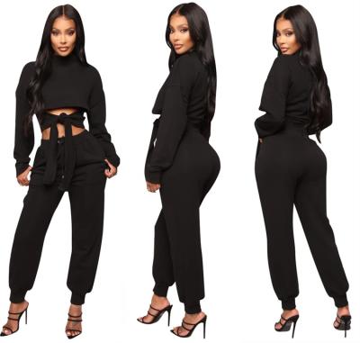 China Anti-pilling Women Casual Clothes Suits Jogger Pants Set Ladies Swearsuits Long Sleeve Quick Dry Regular Herringbone Two-Piece Full Body for sale