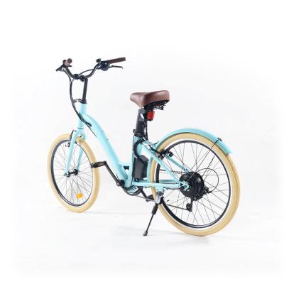 China Standard Fashion Special Frame 24 Inch Lithium Ion Battery Electric Bike With Front Basket for sale