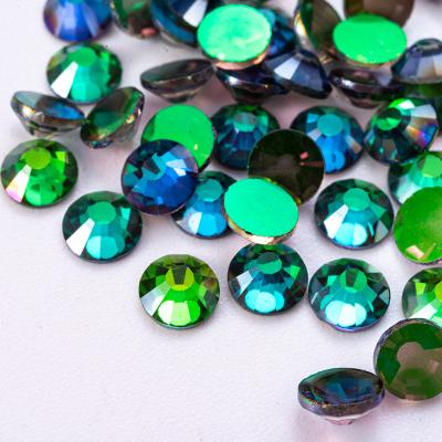 China Art Rhinestone Round Wheel Shinning Loose Glass Bead Bead Supplier Machine Aurora Series Color Nail Bracelet For Jewelry Making for sale