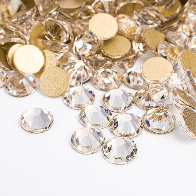 China Pujiang XN Pack SS3-SS30 Package Hotfix Gold Back Glass Flatback Shinning Rhinestone Crystal Rhinestone Wholesale Bulk 1440pcs in bulk for sale