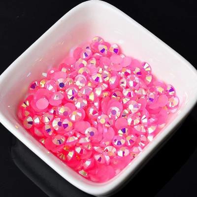 China Flatback 6mm Bright Shinning Jelly Resin Flakback Rhinestones 3mm 4mm 5mm Customized Color Nails Rhinestones Rhinestones For Decoration for sale