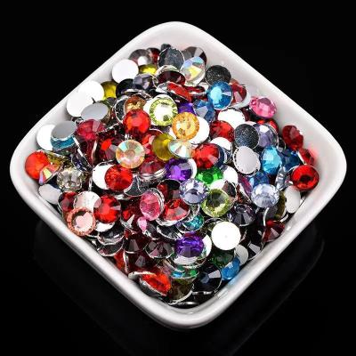 China Non-Hot Fix Rhinestones Shinning Around Nail Art Colorful Rhinestones Bulk Flatback Rhinestones Rhinestones For Dress Garment Shoes Bags T-shirt for sale