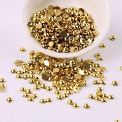 China Environment Inspection Factory Wholesale Nail Jewelry Beads Ready Running Flatback Half Round Beads Customized Color For Garment Decoration Accessories for sale