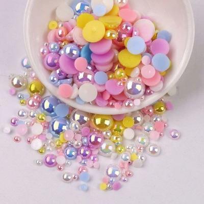 China Environment Inspection XN Flatback Round Half Bead 1.5mm-10mm Environment Inspection Glass Rhinestones Customized Color Loose Pearl Rhinestones for sale