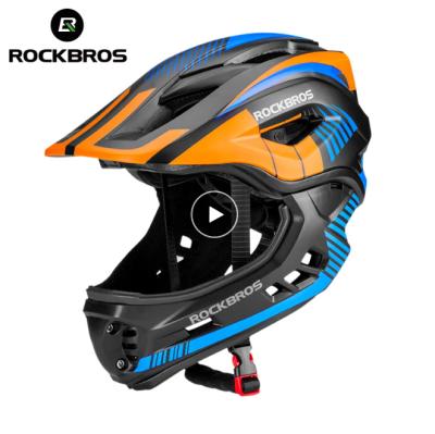 China Ltralight ROCKBROS Custom Helmet Kids Cycling Helmets Full Face Colorful Skating Cycling Helmet For Bike for sale