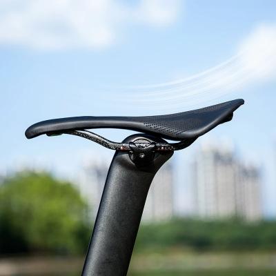 China Breathable Hollow Cycling Seat ROCKBROS Microfiber Triathlon Mtb Bicycle Saddle Ultralight Carbon Leather Fiber Saddle for sale