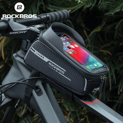 China Road Bikes Bike Phone Front Frame Bag Waterproof Top Tube Handlebar Bags Touch Screen Cycle Cell Phone Case Bag for sale