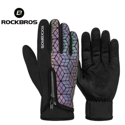 China Unisex Winter Motorcycle Cycling Gloves Custom Thermal Fleece Touch Screen Windproof Gloves for sale