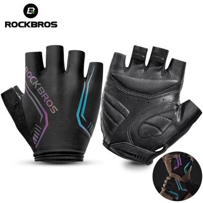 China S251 Custom SBR Padded Gloves High Reflective Short Hands Gloves For Sports Cycle Half Finger for sale