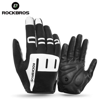 China S253 Fashion Custom Black Bicycle Reflective Leather Cycling Full Finger Racing Gloves for sale