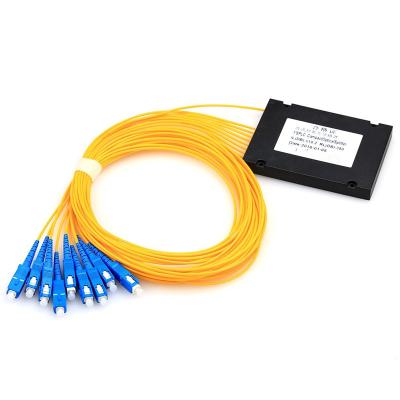 China FTTB FTTH SC/UPC Optical Fiber PLC Splitter 1x8 ABS Box Type for sale