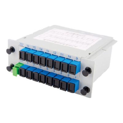 China SC/APC Fiber optic PLC Splitter 1x16 DIN 1X16-PLC Single Mode Length Customized for sale