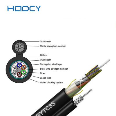 China Figure 8 Outdoor Fiber Optic Cable Self Supporting 12 Core Armored Aerial GYTC8A for sale