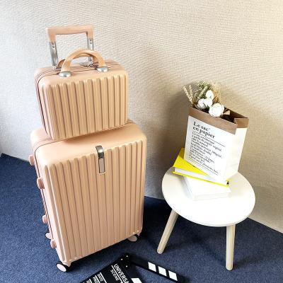 China Fashion travel essential Maternal box suitcases luggage 2 pieces set Portable abs luggage set for sale