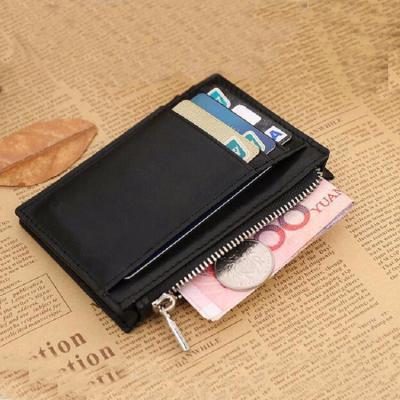 China Ultra Leather Light Weight Customized Mens Crazy Horse Zipper Wallet RFID Credit Card Wallet Men for sale