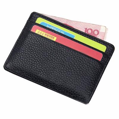 China Ultra Light RFID Blocking Front Pocket Wallet Luxury Card Minimalist Genuine Leather Slim Holder for sale