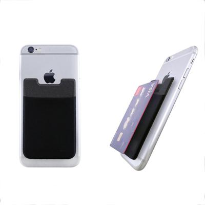 China Lycra Mobile Phone Wallet Eco-friendly Self Adhesive Credit Card Holder Firmly for sale