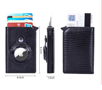 China NEW Customized Anti Theft Slim Wallet With Airtag Holder RFID Leather Wallet Blocking Card Holder for sale