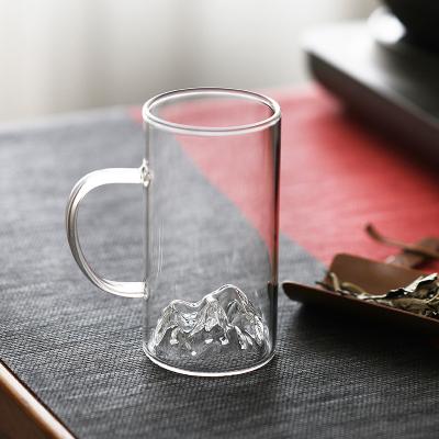 China Disposable Single Layer Clear High Borosilicate Glass Tea Cup With Handle Glass Cup for sale